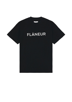 FLANEUR Printed Logo T-Shirt in Black. Size M, S, XL/1X.