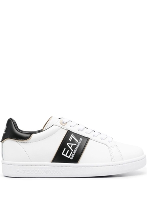 Ea7 Emporio Armani logo-print leather sneakers - White
