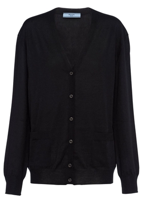 Prada V-neck wool-cashmere cardigan - Black