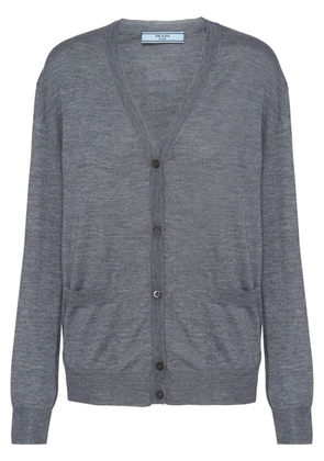 Prada V-neck wool-cashmere cardigan - Grey