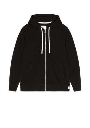 Reigning Champ Full Zip Hoodie in Black. Size S.