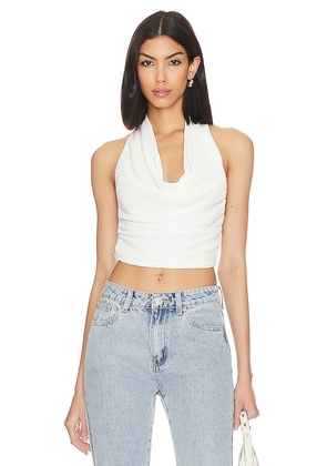 MORE TO COME Callie Drape Halter Top in White. Size S, XL.