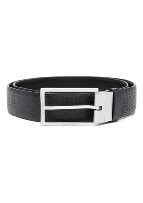 Calvin Klein logo-embossed leather belt - Black