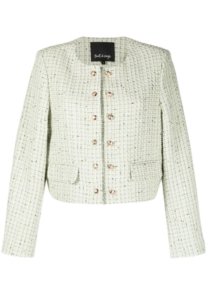 tout a coup round-neck tweed cardigan - Green