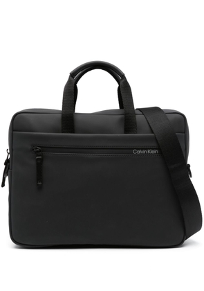 Calvin Klein logo-print laptop zipped bag - Black