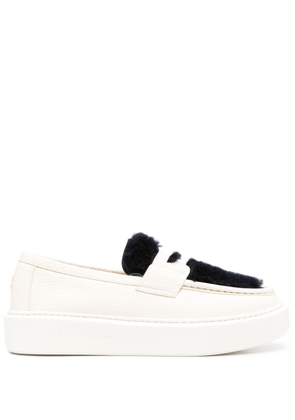 Henderson Baracco Kris shearling-panel two-tone loafers - White