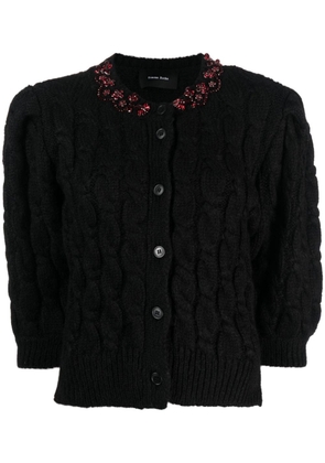 Simone Rocha crystal-embellished cropped cardigan - Black