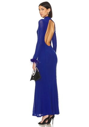 Runaway The Label Ramoni Maxi Dress in Blue. Size L, M, XL, XS.