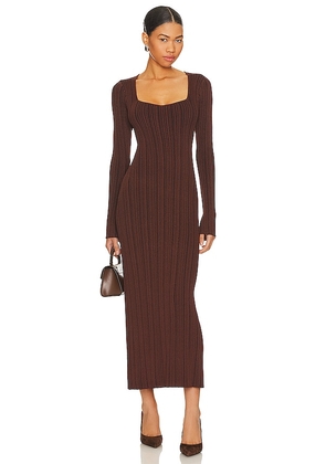 PISTOLA Brigitte Maxi Dress in Brown. Size M, S, XS.