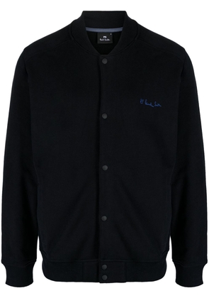 PS Paul Smith motif-embroidered cotton bomber jacket - Black