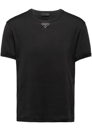 Prada triangle-logo cotton T-shirt - Black