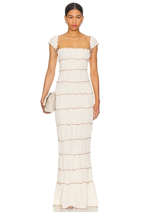 MAJORELLE Mathilda Maxi Dress in Ivory. Size XL, XS.