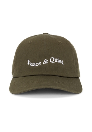 Museum of Peace and Quiet Wordmark Dad Hat in Olive.