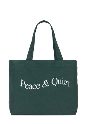 Museum of Peace and Quiet Wordmark Tote Bag in Green.