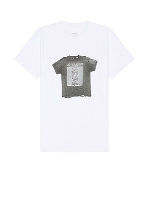 Pleasures Broken In T-Shirt in White. Size M, S, XL/1X.