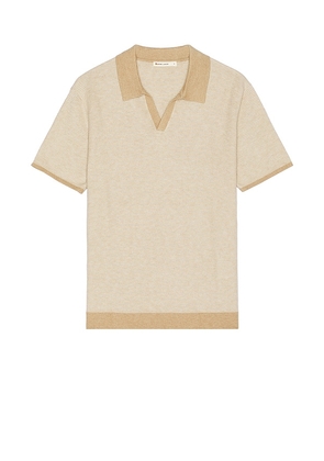Marine Layer Liam Sweater Polo in Beige. Size M, S, XL/1X.