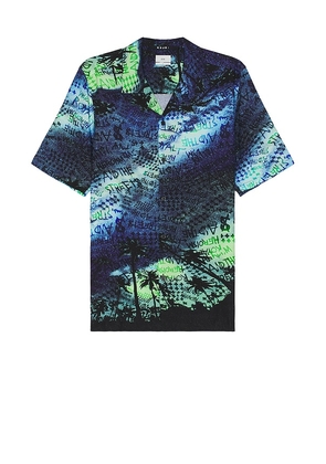 Ksubi Space Palm Resort Shirt in Navy. Size L, S, XL/1X.