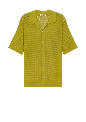 ROLLA'S Bowler Grid Knit Shirt in Green. Size M, S, XL/1X.