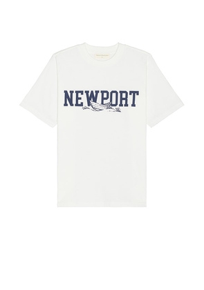 Museum of Peace and Quiet Newport T-Shirt in White. Size M, S, XL/1X, XS.