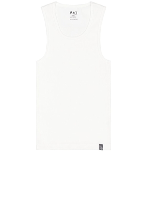 WAO The Fitted Tank in White. Size L, S, XL, XS.