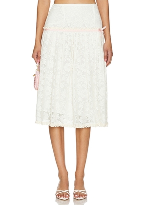 Yuhan Wang Floral Ruched Skirt in Cream. Size M, S, XL.