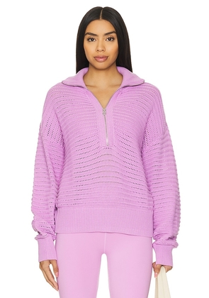 Varley Tara Half Zip Sweater in Lavender. Size M, S, XS.