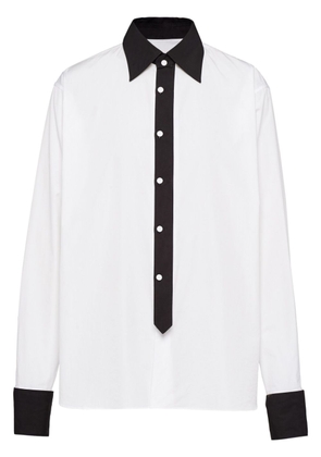 Prada deconstructed cotton shirt - White