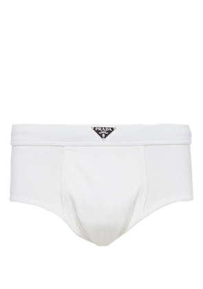 Prada triangle-logo cotton boxer shorts - White