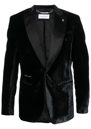 Philipp Plein single-breasted velvet blazer - Black