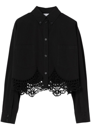 Burberry macramé cotton cropped shirt - Black