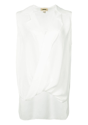 L'Agence v-neck sleeveless blouse - White