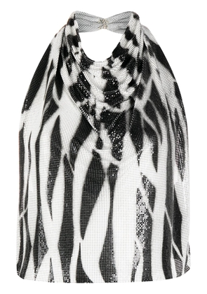 Versace Pre-Owned zebra print open back top - Black