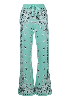 AMIRI bandana-print flared cotton trousers - Green