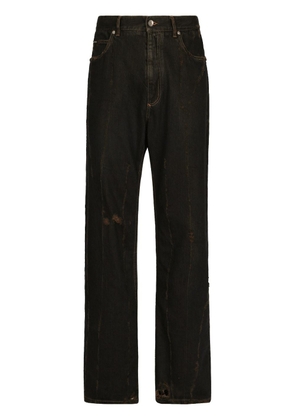 Dolce & Gabbana straight-leg cotton trousers - Black