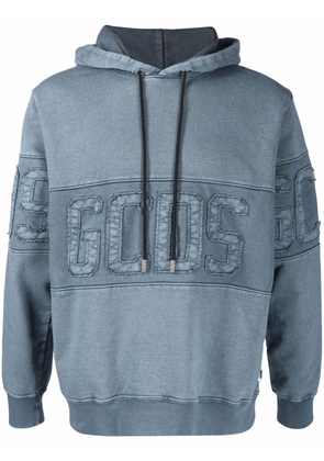 Gcds logo-embroidered hoodie - Blue
