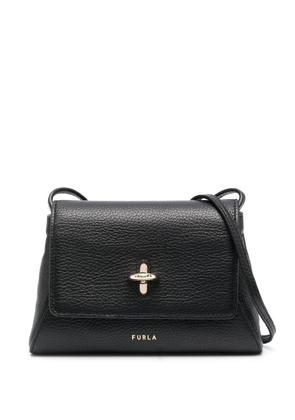 Furla logo-print leather crossbody bag - Black