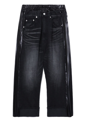 Junya Watanabe cropped panelled wide-leg jeans - Black