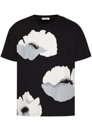 Valentino Garavani Flower Portrait-print cotton T-shirt - Black