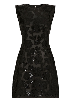 Dolce & Gabbana flocked sequin-embellished minidress - Black