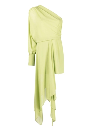 Patrizia Pepe draped asymmetrical one-sleeve dress - Green
