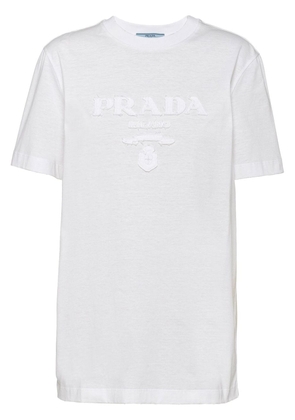 Prada embroidered jersey T-shirt - White