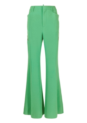 Dsquared2 cut-out mesh detail flared trousers - Green