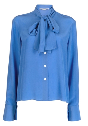 Stella McCartney pussy-bow silk blouse - Blue