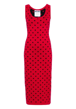 Moschino polka-dot knitted dress - Red