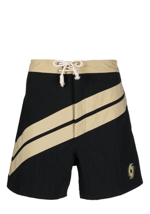 Palm Angels diagonal-stripe swim shorts - Black