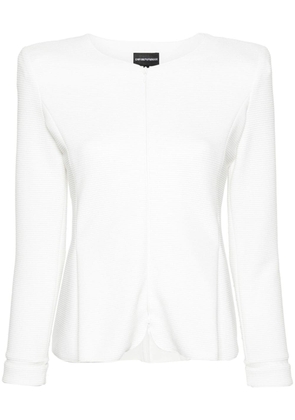Emporio Armani ottoman-jersey zipped jacket - White