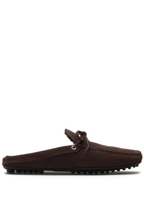 Car Shoe lace-up suede slippers - Brown