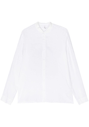 Transit ribbed-band collar linen shirt - White