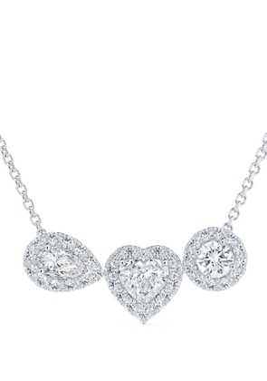De Beers Jewellers 18kt white gold Aura Trilogy diamond necklace - Silver