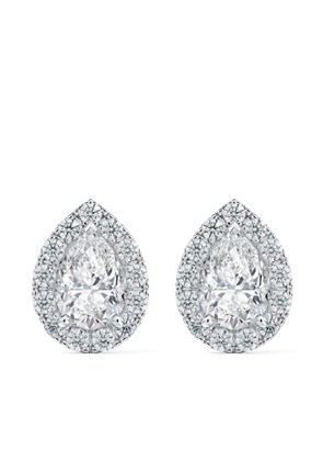 De Beers Jewellers 18kt white gold Aura Solitaire diamond stud earrings - Silver